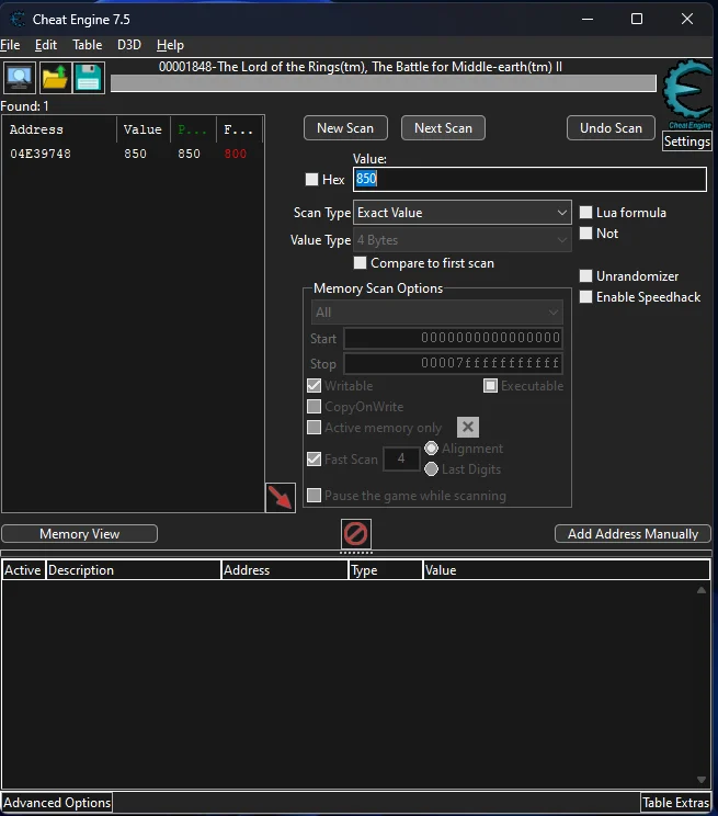 Cheat Engine: Finding CPL&rsquo;s value in memory