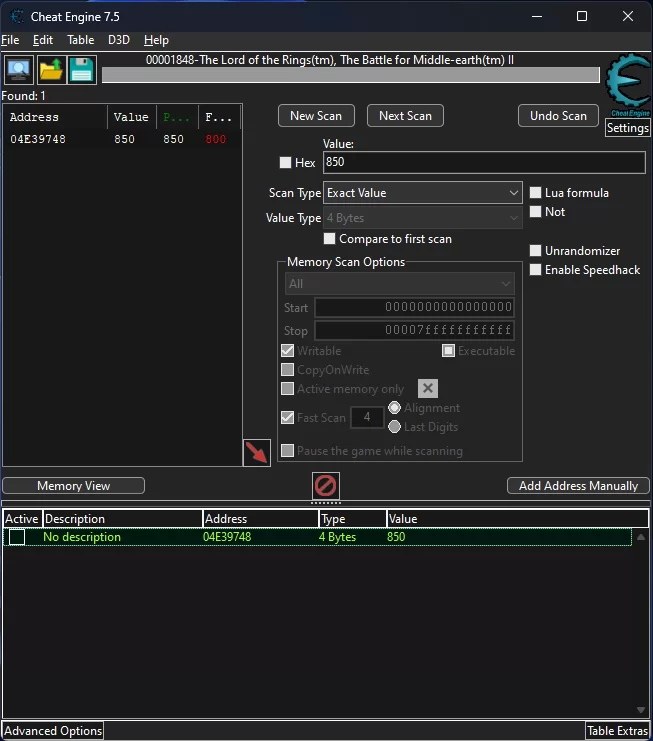 Cheat Engine: CPL&rsquo;s value doesn&rsquo;t change